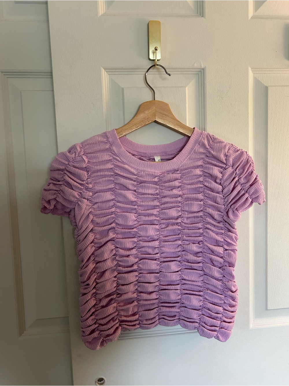 Anthropologie Lavender ruched top